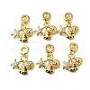 Brass Micro Pave Cubic Zirconia European Dangle Charms KK-Z102-21G-1