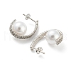 Brass Stud Earrings with ABS Imitation Pearl Beaded EJEW-I300-02P-2
