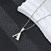 201 Stainless Steel Crystal Rhinestone Initial Pendant Necklaces FS-WG28760-01-1