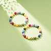 Natural & Synthetic Mixed Gemstone Round Beaded Stretch Bracelet for Women BJEW-JB08371-2