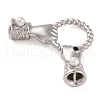 925 Sterling Silver Micro Pave Cubic Zirconia Connector Charms STER-U005-06P-2