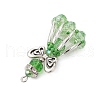 Handmade Glass Seed Beaded Angel Pendants PALLOY-MZ00497-04-4