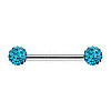 Stainless Steel Micro Pave Cubic Zirconia Nipple Rings WG80671-07-1