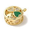 Rack Plating Brass Micro Pave Clear Cubic Zirconia with Enamel Pendant KK-P267-16G-2