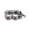 Brass Micro Pave Cubic Zirconia Twister Clasps ZIRC-P062-07B-2