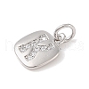 Rack Plating Brass Micro Pave CLear Cubic Zirconia Charms KK-E110-14P-K-2