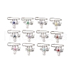 12Pcs 12 Colors Angel Alloy & Acrylic Kilt Pins JEWB-BR00175-1