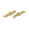 Rack Plating Brass Micro Pave Clear Cubic Zirconia Connector Charms KK-C007-37G-E-3