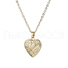 Brass Flower Heart Locket Pendant Cable Chain Necklaces for Women NJEW-JN05235-2