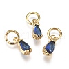 Brass Micro Pave Cubic Zirconia Charms ZIRC-F111-04G-07-1