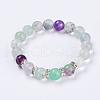 Natural Fluorite Stretch Bracelets BJEW-JB03210-02-1