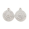 Brass Micro Pave Clear Cubic Zirconia Pendants KK-E071-16P-2