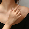 Stainless Steel Finger Open Cuff Ring IS0697-1-3