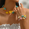 Bohemian Vacation Style Resin Nuggets Beads Bracelets & Necklaces Set for Women RX2364-4
