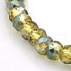 Half Rainbow Plated Faceted Rondelle Electroplate Glass Beads Strands GLAA-A024C-HR03-1