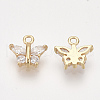 Brass Cubic Zirconia Charms KK-S348-441-2