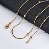 PVD Vacuum Plating 304 Stainless Steel Round Snake Chain Necklaces STAS-A051-08G-2