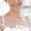 Leaf Brass Clear Cubic Zirconia Pendant Necklace & Stud Earrings Sets FS-WG2ED9F-01-2