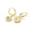 Heart Real 18K Gold Plated Brass Dangle Leverback Earrings EJEW-L268-025G-03-2