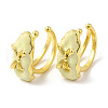 Enamel Bowknot Cuff Earrings EJEW-G348-03G-1