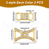 ARRICRAFT 4 Pair 2 Styles Iron Shoelace Buckle Clips IFIN-AR0001-37-2