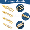 Olycraft 8Pcs 4 Styles Brass Pave Clear Cubic Zirconia Watch Band Clasps KK-OC0001-46G-4