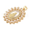 Brass Micro Pave Clear Cubic Zirconia Pendants KK-I712-21G-2