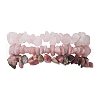 3Pcs Natural Rose Quartz & Natural Rhodonite & Natural Pink Opal Chip Beaded Stretch Bracelet Sets BJEW-JB10858-1