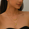 Brass Heart Double-layer Necklaces & Earrings Sets for Women VD3296-4