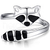Raccoon 925 Sterling Silver Enamel Adjustable Cuff Rings for Women FS-WGC41E1-01-4