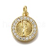 Brass Micro Pave Clear Cubic Zirconia Pendants ZIRC-I070-073G-1