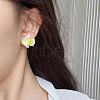 Flower Glass Plastic Stud Earrings FS-WG119A6-03-3