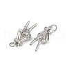 Brass Micro Pave Cubic Zirconia Pendants KK-C093-01A-P-2