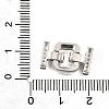 Rack Plating Brass Micro Pave Clear Cubic Zirconia Fold Over Clasps KK-V008-25P-3