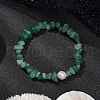 Natural Green Aventurine Chips Stretch Bracelets for Women BJEW-JB11343-09-1
