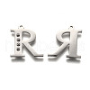 304 Stainless Steel Letter Pendant Rhinestone Settings STAS-Y006-61P-R-2