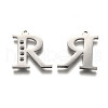 Tarnish Resistant 304 Stainless Steel Letter Pendant Rhinestone Settings STAS-Y006-61P-R-2