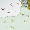 GOMAKERER 12Pcs Textured Oval Brass Stud Earring Findings with Vertical Loops KK-GO0001-64-4