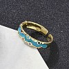Brass Micro Pave Cubic Zirconia Cuff Rings for Women RJEW-D322-01G-3