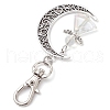 Angel Glass & Hollow Moon Alloy Pendant Decorations HJEW-JM02781-4