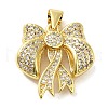 Brass Micro Pave Clear Cubic Zirconia Pendants FIND-Z041-10G-1