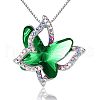 Butterfly Brass Pave Glass Birth Stone Pendant Necklaces FS-WG3BB0A-03-2