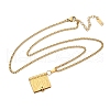 304 Stainless Steel Book Pendant Necklaces for Women NJEW-U037-01A-G-4