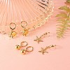 Ocean Theme Brass Huggie Hoop Earring EJEW-SZ0001-21G-2