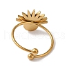 Ion Plating(IP) 304 Stainless Steel Sunflower Open Cuff Rings for Women RJEW-M167-09E-G-3