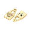 Brass Micro Pave Clear Cubic Zirconia Pendants KK-G492-03B-G-2