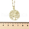 Brass Micro Pave Clear Cubic Zirconia Tree of Life Pendants NJEW-H066-01A-G-3