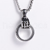 Stainless Steel Skeleton Hand Holding Ring Pendant Necklaces for Men IJ7067-3