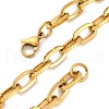 304 Stainless Steel Textured Cable Chain Necklaces NJEW-Q013-01G-2