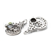 Brass Clear Cubic Zirconia Glass Pendants ZIRC-C024-21P-3